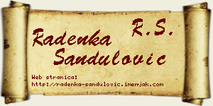 Radenka Sandulović vizit kartica